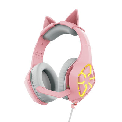 品質  Foldable Earphone Over-Ear Radio Stereo Headset With MIC LED Light Compatible With Kids Cat Ear Headphones Smartphones PC Tablet 工場
